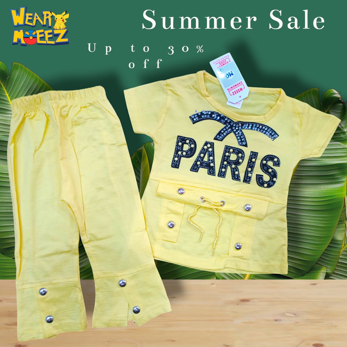 "Paris Printed Bell Bottom Suit – 3 Colors | MiniMoeez Exclusive