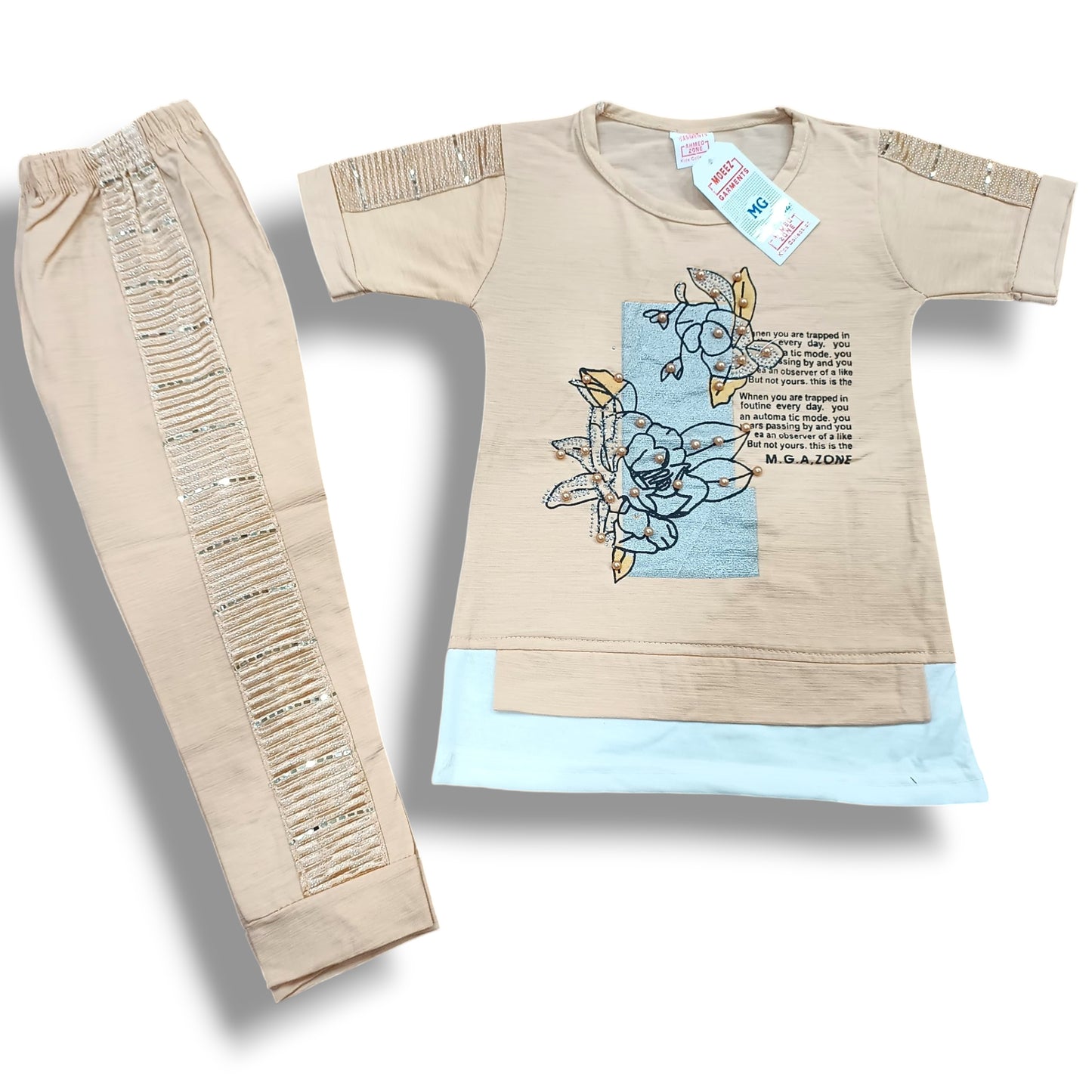 "Shiny Princess Floral Set – Soft & Stylish- 3 colors | Sizes 1 to 5 Years"