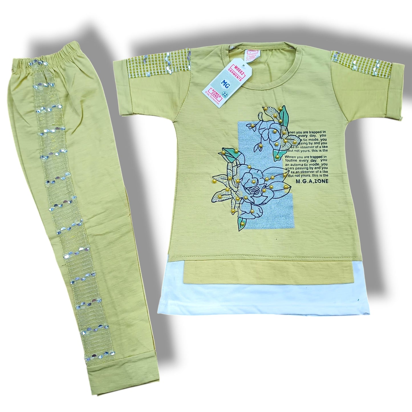 "Shiny Princess Floral Set – Soft & Stylish- 3 colors | Sizes 1 to 5 Years"