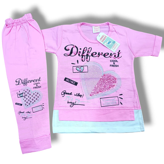 "Different Baby Girl Summer Suit | Stylish & Comfy | 1–5 Years"