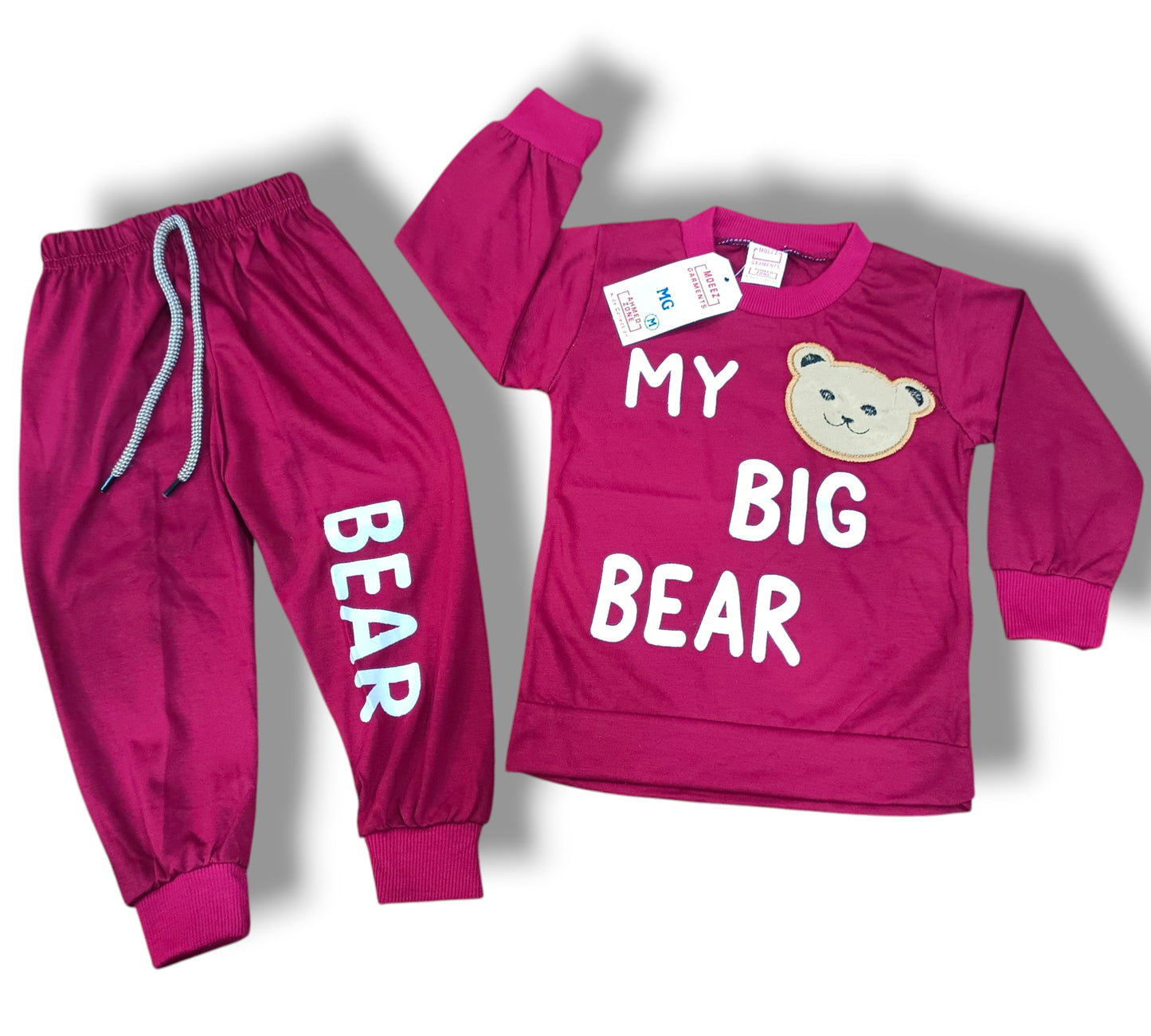 My BiG Bear baba boy Track Suit (Bear Face Embroidery)  1/5 years
