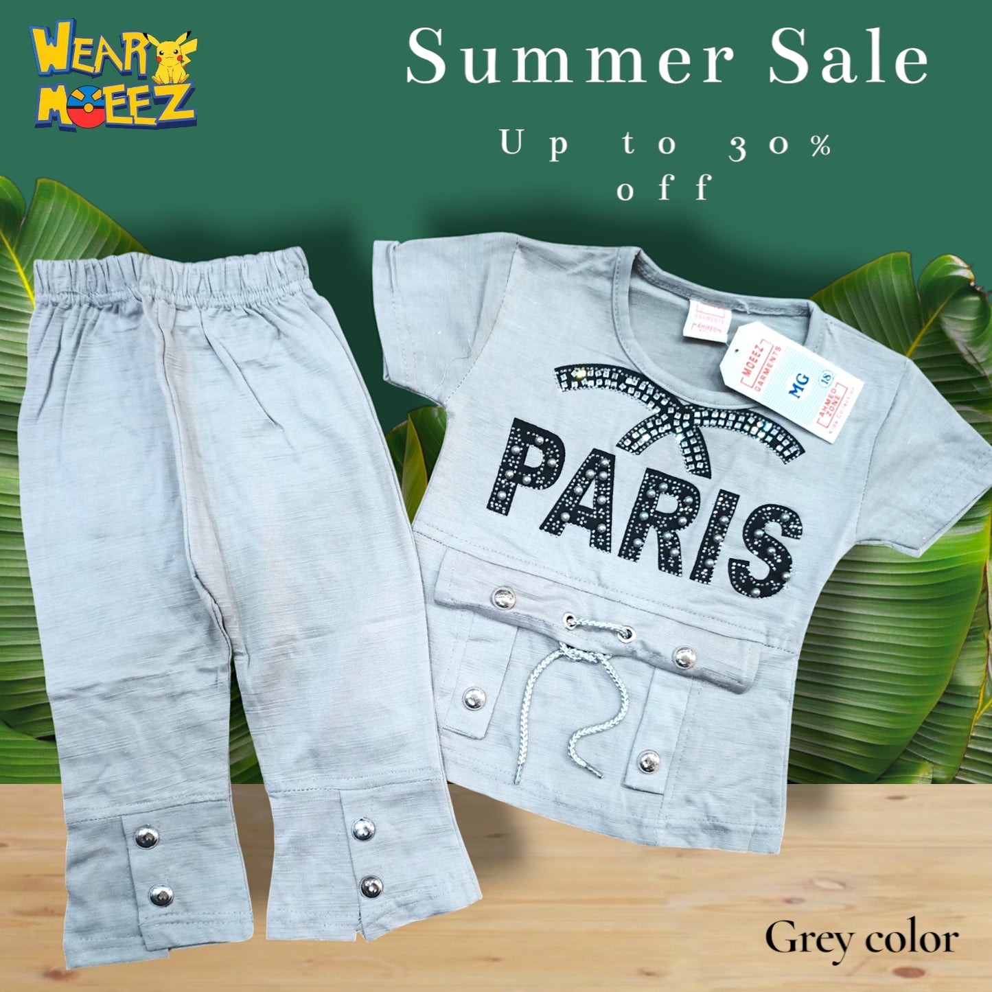 "Paris Printed Bell Bottom Suit – 3 Colors | MiniMoeez Exclusive
