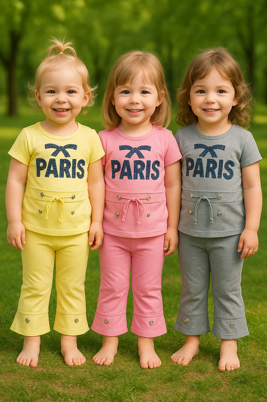 "Paris Printed Bell Bottom Suit – 3 Colors | MiniMoeez Exclusive